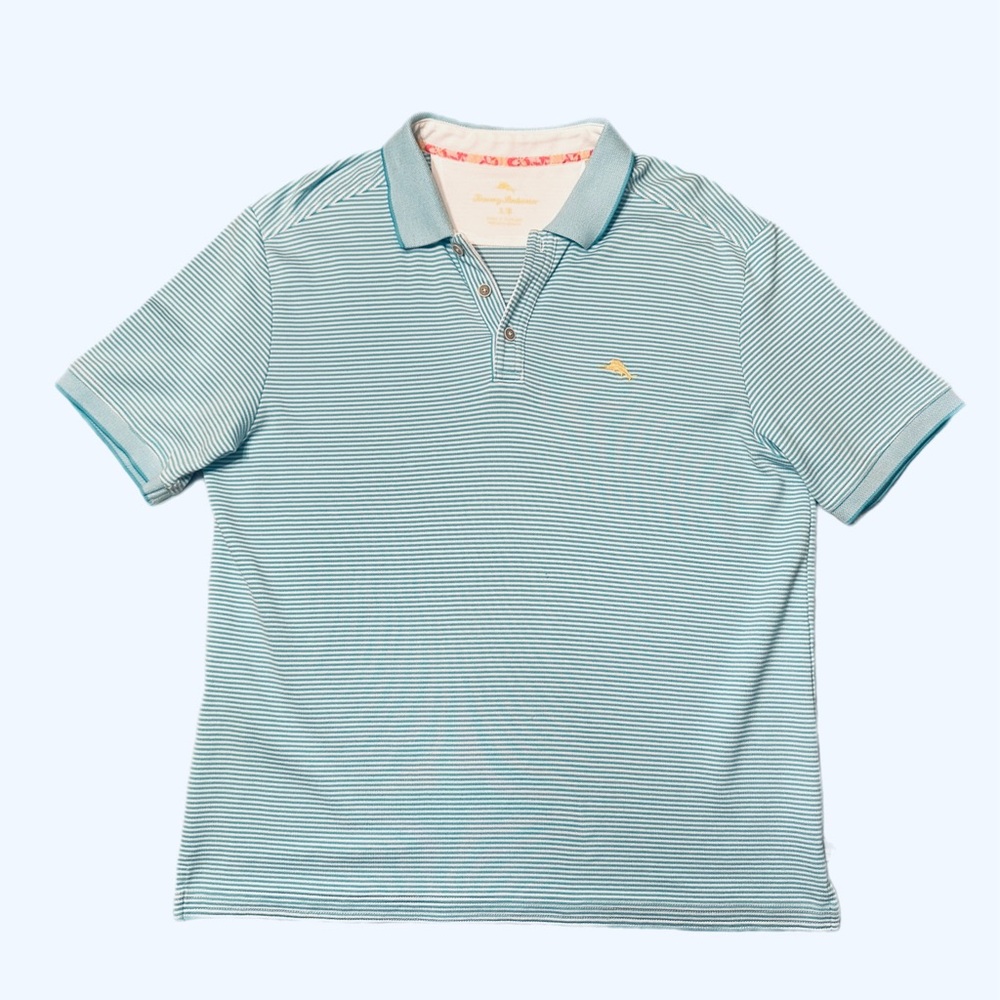 Tommy Bahama Emfielder Aloha Polo Stripe Shirt Size L